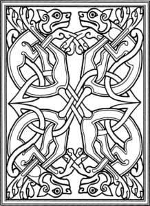 кельтские собаки, рисунок основан на иллюстрациях средневековых монахов